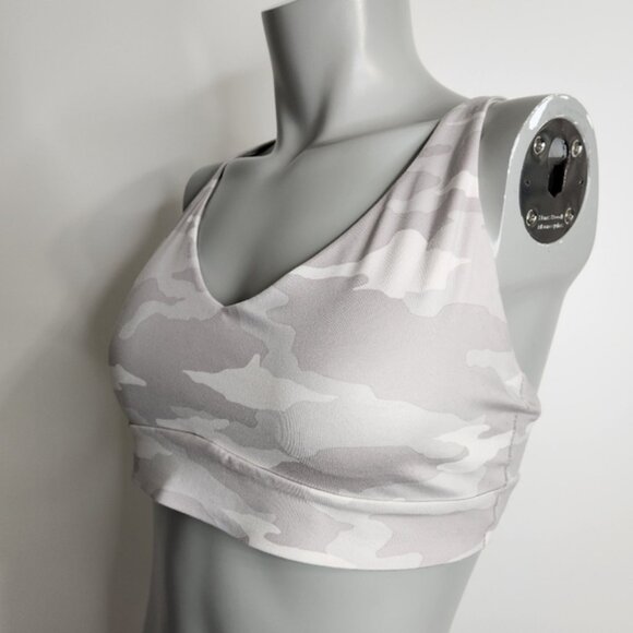 Athleta Solace Printed White Camo Sports Bra Size M - Picture 9 of 14